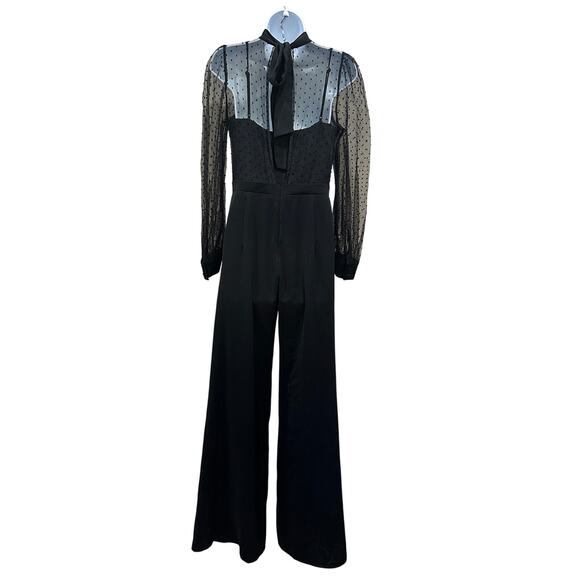 Black Halo Cocktail Jumpsuit SIZE 6 Organza Wide Leg Split Hem Party USA $485 - Picture 12 of 13